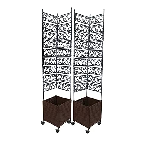 AHLOKI Jardinière surélevée Jardiniere Exterieur pour Plantes grimpantes avec Panneaux de clôture en Treillis et Roues,Jardiniere Plastique pour légumes, Fruits, Fleurs et Herbes