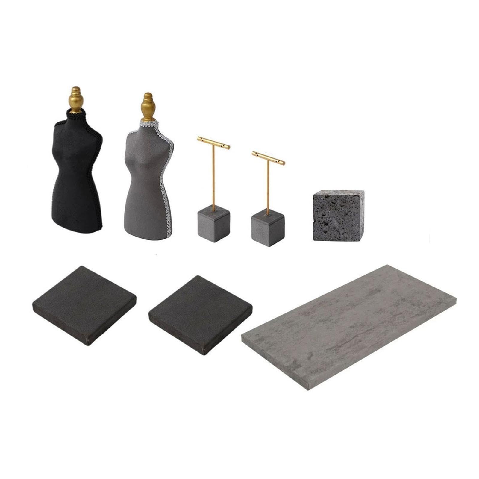 WZGWDC Soporte para presentación de joyería, 8 Uds., Busto de maniquí, Soporte para joyería, Conjunto de Soporte de exhibición