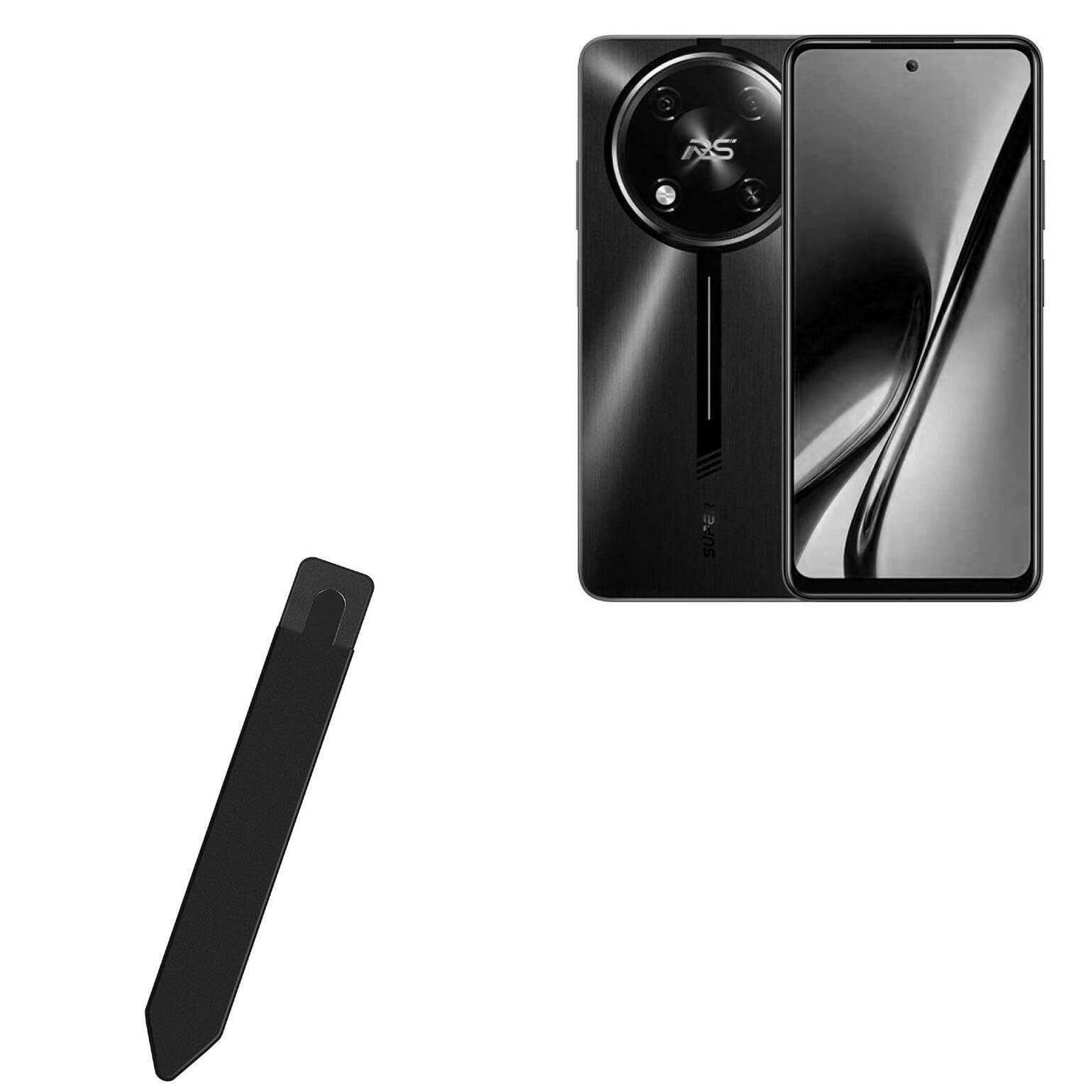 BoxWave Stylus Pouch Compatible with itel RS4 - Stylus PortaPouch, Stylus Holder Carrier Portable Self-Adhesive - Jet Black