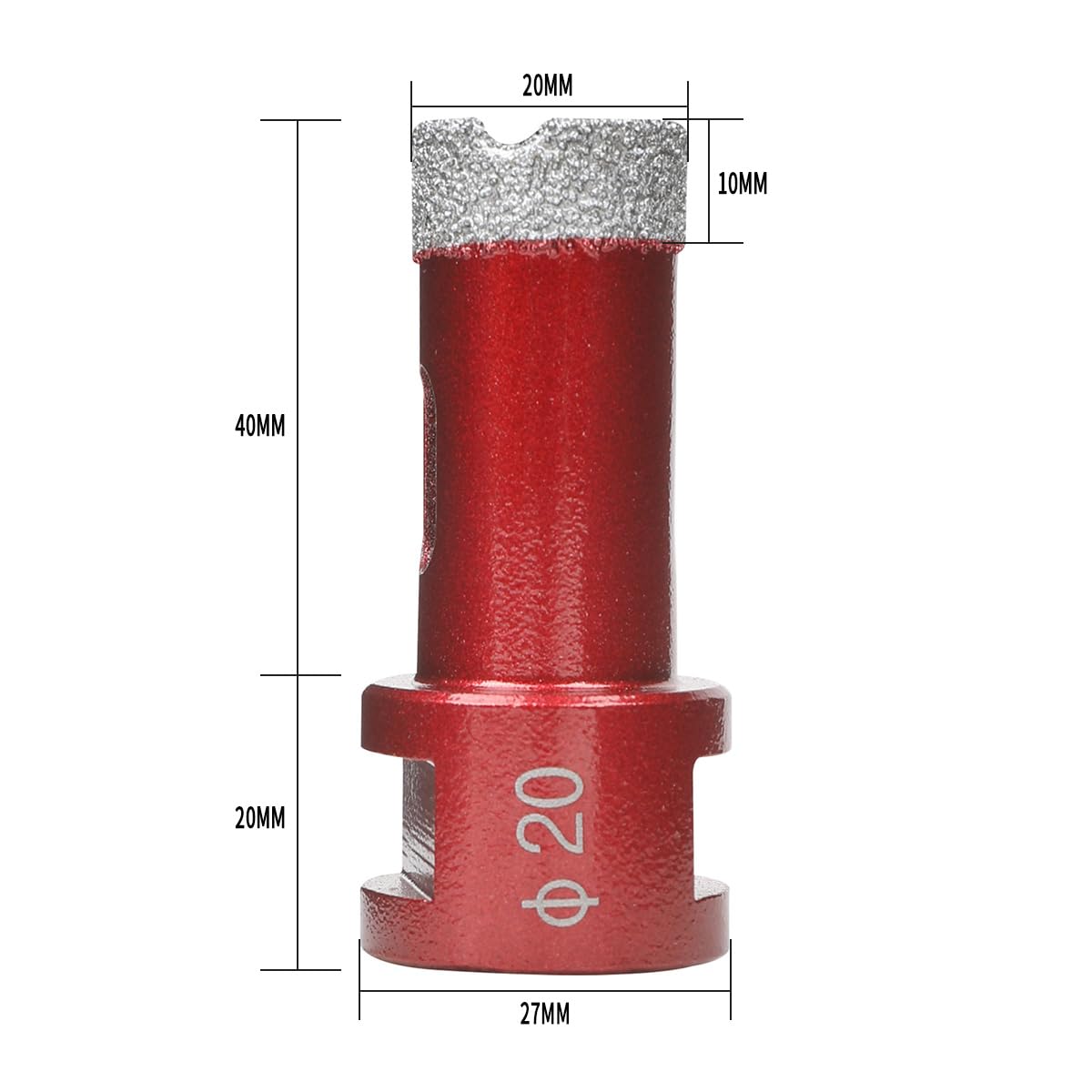 SUQIN 20mm Diamond Hole Saw Drill Bit with M14 Thread,Vacuum Brazed Tile Hole Saw Cutter for Tile Porcelain Ceramic Marble Granite Glass Drilling - Image 2