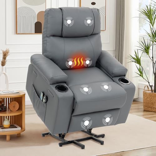 Power Lift Recliner Chair for Elderly, Electric Stand Assist Reclining Chair with Massage and Heat...