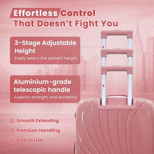 Image of AMERICAN TRAVELLER New York Trolley Bag | 360 Disc Spinner Wheels | Durable Hard Shell , TSA Type Lock , Spinner Trolley Luggage, 360 Disc Spinner Wheels