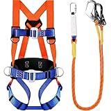 Sicherheitsgeschirr Fallschutz, Arneses De Seguridad Para Construcción, Ganzkörper Sicherheitsgeschirr, Safety Harness Fall Protection Kit, Stoßdämpfendem Umhängeband(Orange)