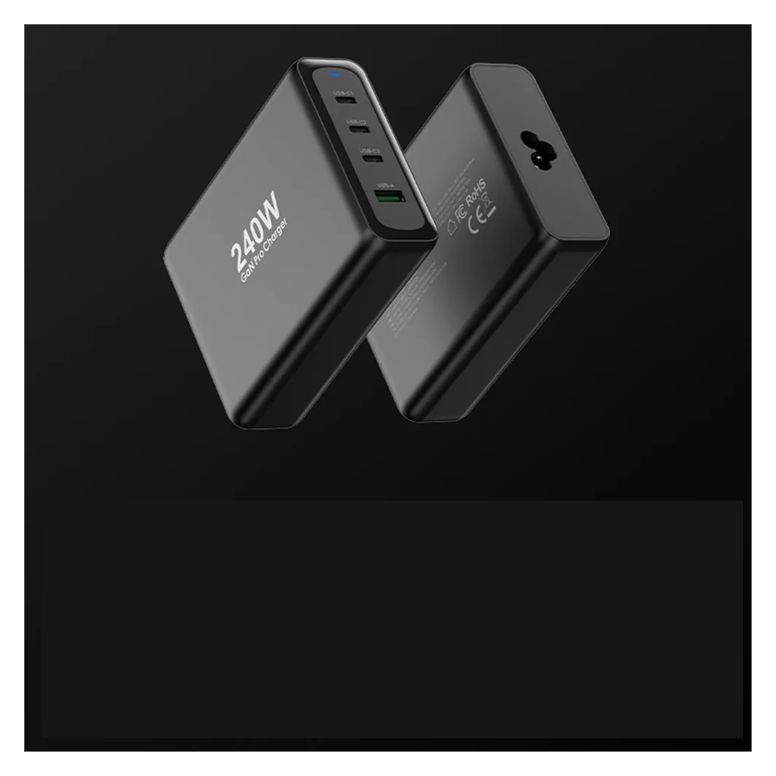 Caricatore USB C, Caricatore da muro USB C da 240 W Adattatore da viaggio for laptop con stazione di ricarica rapida PD a 4 porte 100 W 200 W PPS65W GaN2, Veloce, Efficiente e Versatile