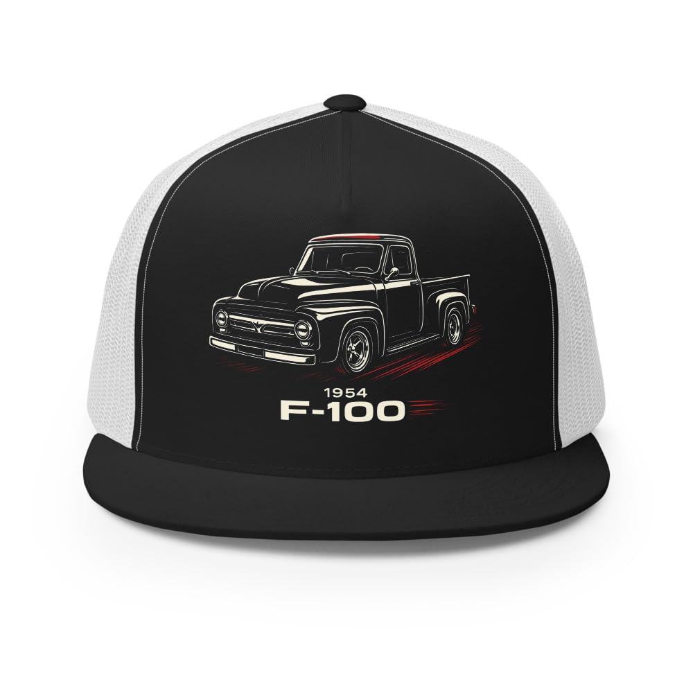 Retro 1954 F100 klasyczna czapka typu trucker Pickup - oddychająca czapka z siatki dla fanów samochodów