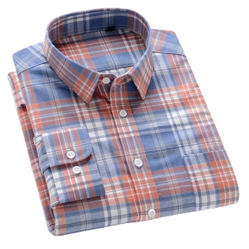 Chemise homme business casual manches longues en coton avec poche poitrine grande taille