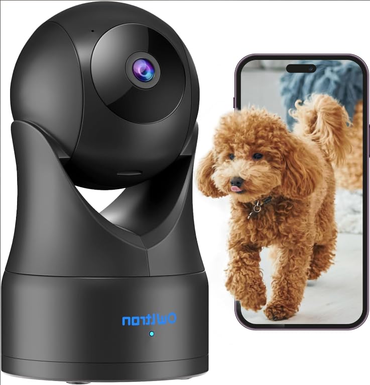 owltron Überwachungskamera innen Babyphone mit Kamera und app 360WLAN IP Kamera mit Bewegungserkennung 2-Wege Audio Hundekamera/Haustierkamera/Babyphone Kamer mit Nachtsich