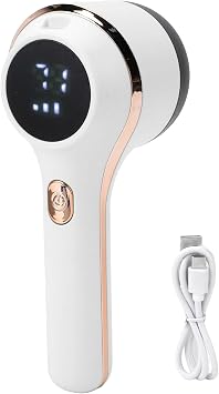 Fabric Shaver, Lint Remover Rechargeable Portable Electric Sweater Defuzzer Multifunctional Digital Display Fuzz Remover Electric Lint Shaver for Clothes Furniture White