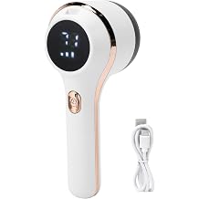 Fabric Shaver, Lint Remover Rechargeable Portable Electric Sweater Defuzzer Multifunctional Digital Display Fuzz Remover Electric Lint Shaver for Clothes Furniture White