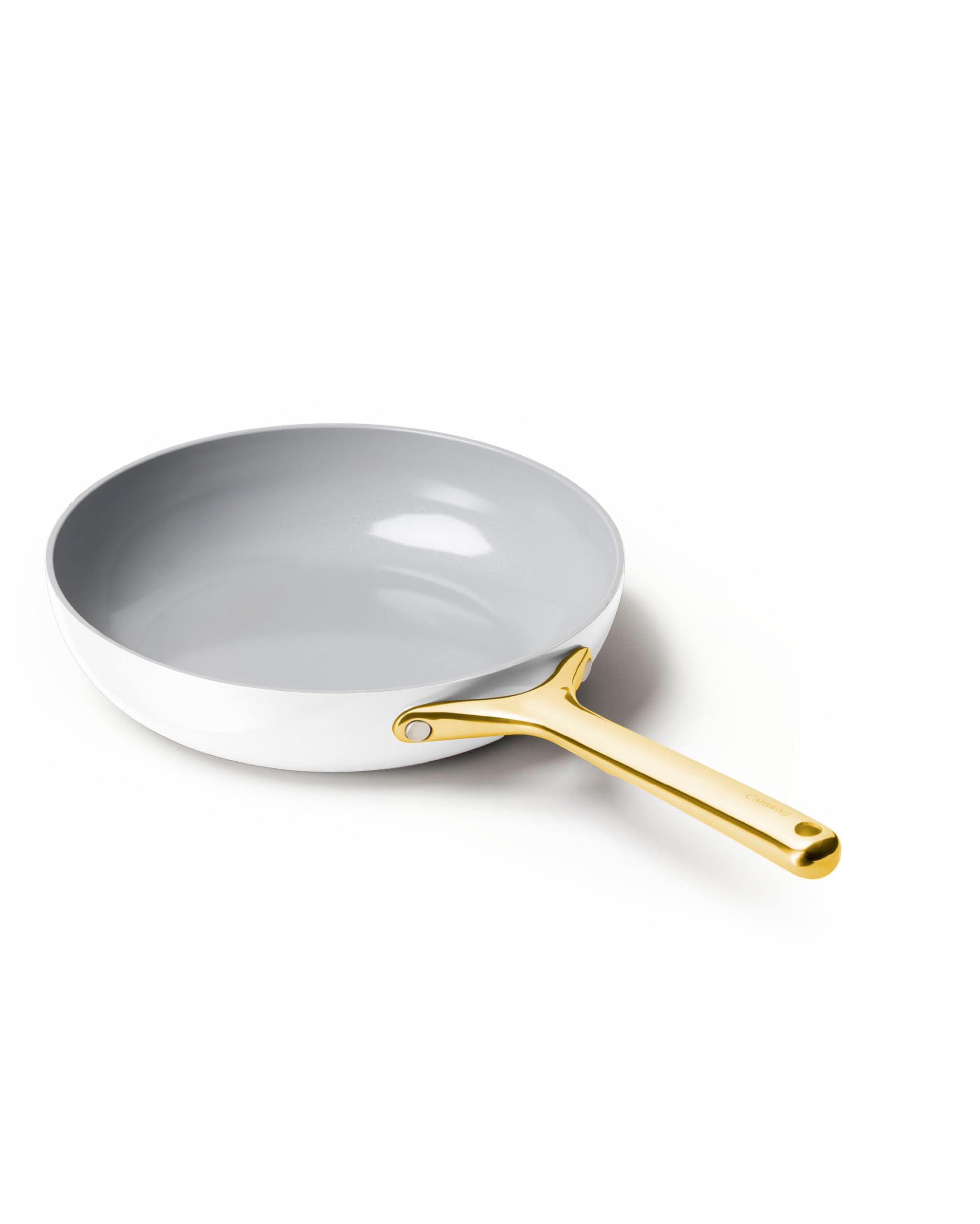 CarawayNonstick Ceramic Frying Pan (2.7 qt, 10.5") - Non Toxic, PTFE & PFOA Free - Oven Safe & Compatible with All Stovetops (Gas, Electric & Induction) - White
