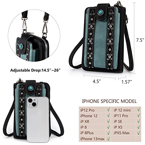 Montana West Crossbody Cell Phone Purse For Women Western Style Cellphone Wallet Bag Travel Size With Strap Mbb-Phd-116Bk #TOP4