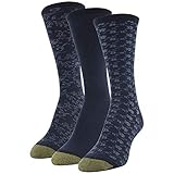 Gold Toe Women's Floral Scrolls Dress Crew Socks, 3 Pairs, Midnight Floral/Midnight/Midnight Vine,...