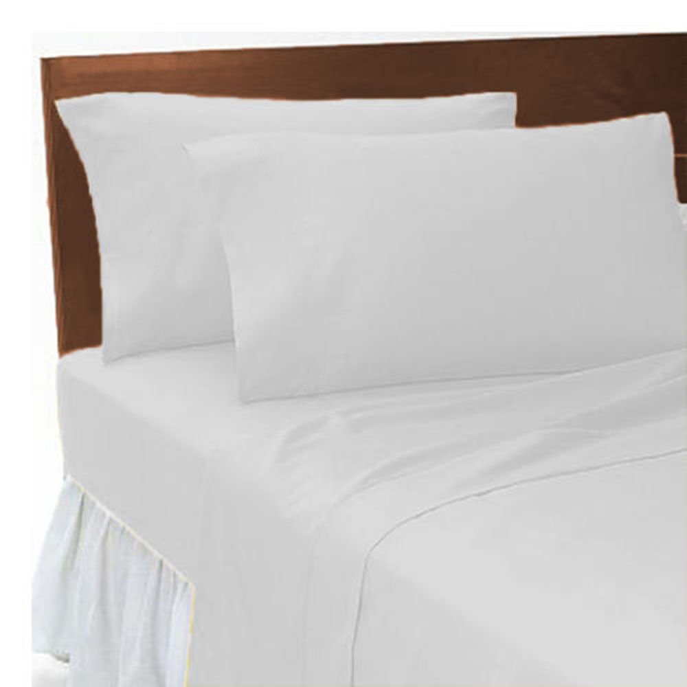 Goldstar White Goldstar® King Size Flat Sheet Polycotton Bedding Plain Dyed Bed Linen