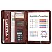 IVESIGN PU Leather Briefcase Business Binder Padfolio Portfolio with Calculator and Writing Pad, Professional Interview Padfolio with Zippered Closure, Interior 10.1 Inch Tablet Sleeve (Brown)