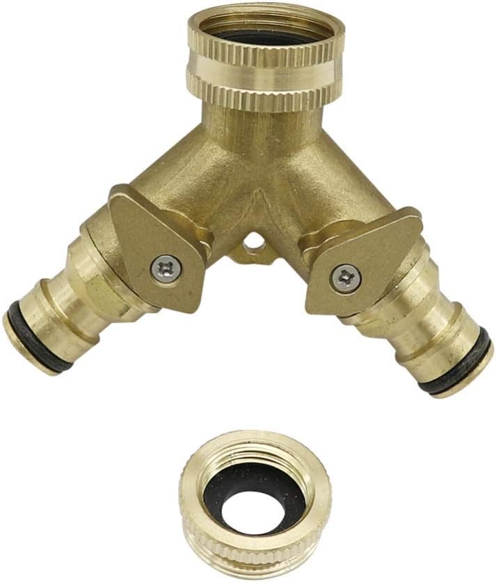 Garden Hose Connection Accessories Irrigation Female thread Valves Brass Plumbing Fittings agriculture Garden hose pipe connector 2-ways Valves 5 Pcs (Color : Green, Diameter : 3/4'')