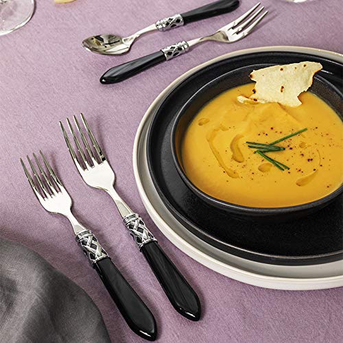 Bugatti, Aladdin, Set Posate 49 Pezzi In Acciaio Inox, Ghiera Cromata E Manico Colore Blu Effetto Madreperla. Set 12 Persone: 12 Cucchiai, 12 Forchette, 12 Coltelli, 12 Cucchiaini E 1 Mestolo - 6