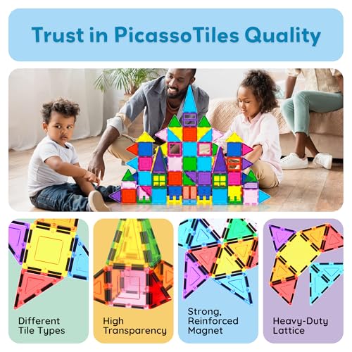 PicassoTiles 101-Piece Magnetic Building Set with Car & Bag — view 8