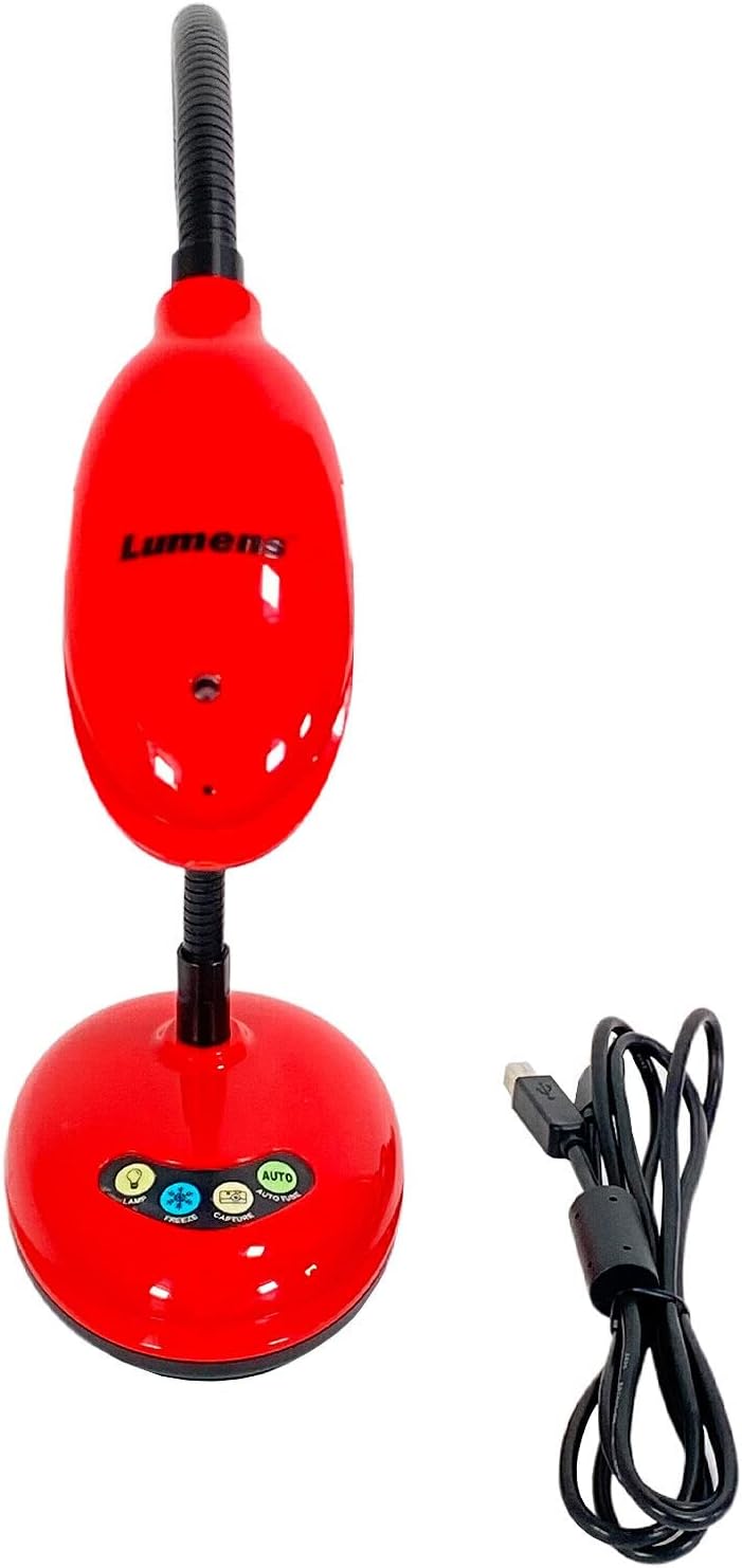 Lumens DC125 Ladibug USB Document Camera and 10' USB Cable Bundle, Full HD 1080p Output Resolution, High-speed 30fps Dynamic Image, 8x Zoom, Single or Continuous Capture, Built-in Microphone
