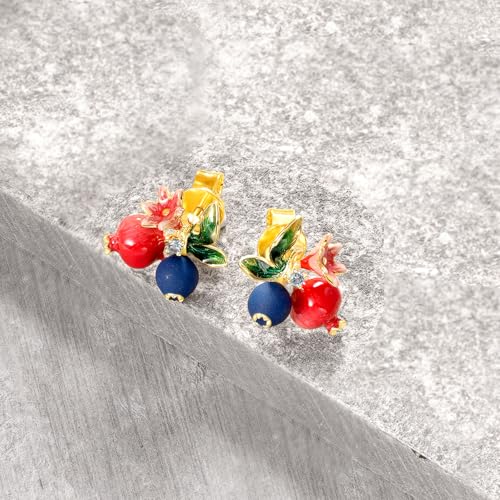 Boucles d'oreilles en émail fleur argent sterling cadeau idéal