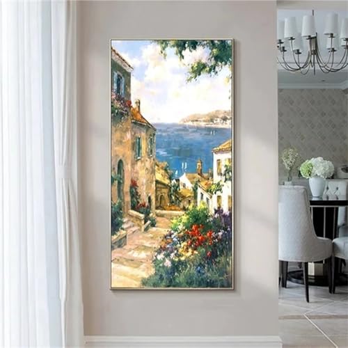 Diamond Painting Kit Complet Ville grand format 80x185cm avec broderie point de croix strass ronds