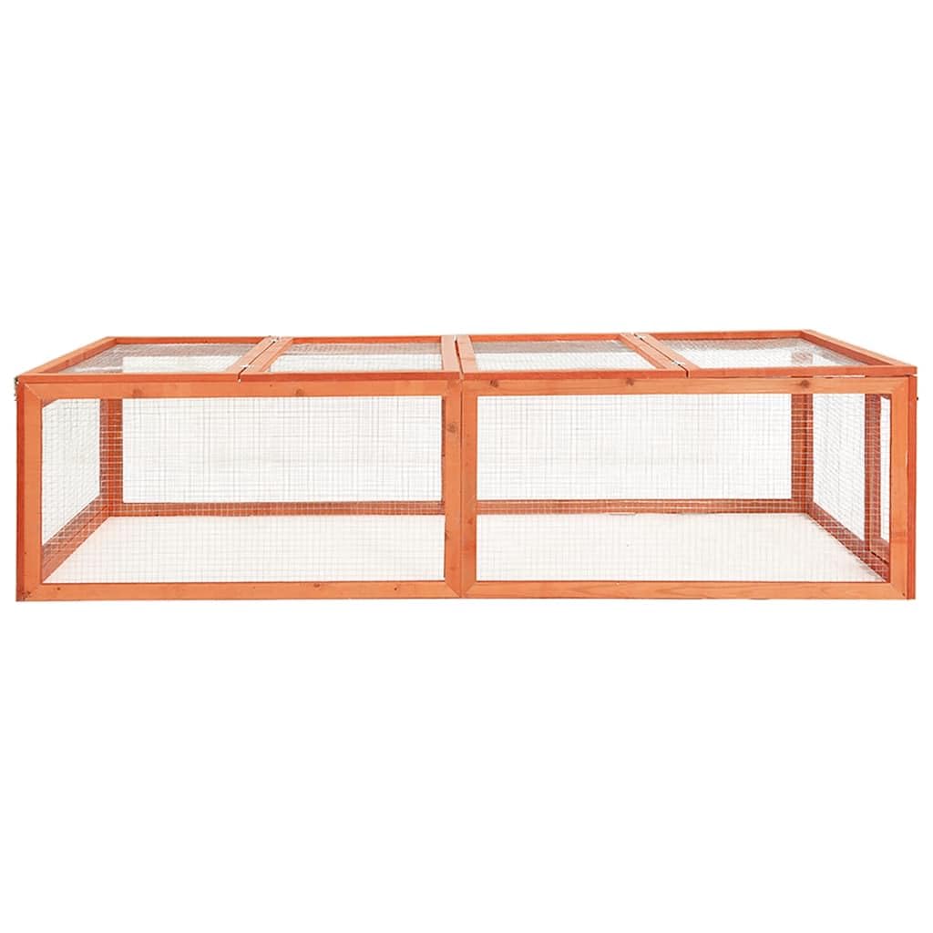 Mangloder - Gabbia per conigli in legno di abete massiccio con rete metallica in acciaio, 183 x 90 x 46,5 cm, per conigli e porcellini d'India