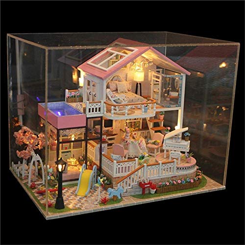 3D-Puzzles Aus Holz, Handgefertigt, Miniatur-Puppenhaus-Bausatz – Süße Romantische Prinzessin Pink Town Serie… – Bild 3