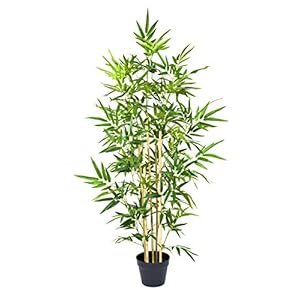 GreenBrokers Albero di bambù Artificiale, 130 cm, Verde