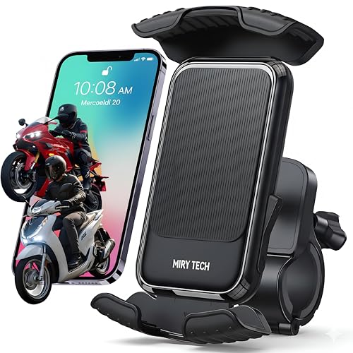 ✅ ADATTO A SCOOTER E MOTO – il Porta cellulare scooter, moto e bici MIRYTECH progettato per restare fermo anche a 130 km/h. Cuscinetti in silicone riducono vibrazioni e urti, mentre il blocco ad anello evita aperture accidentali. Una protezione totale per il tuo smartphone , superiore ai comuni supporti a morsa. Incluso attacco specchietto per scooter e monopattini. Bello, sicuro, resistente, compatto, elegante