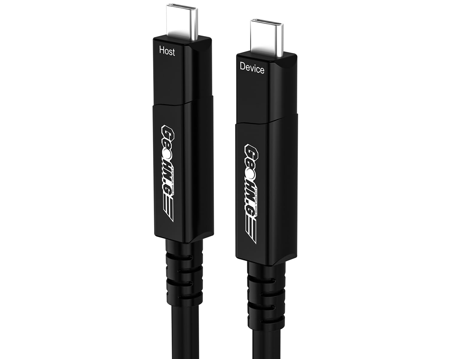 GeoHN.G Full-Featured Glasfaser USB C auf USB C Kabel 15M, 10Gbps 4-Lanes Lange Distanz USB 3.2 Videokabel mit PD 60W für VR-Headsets/AR, Webcam, Laptop, Kamera, Mini-PC und Videokonferenz