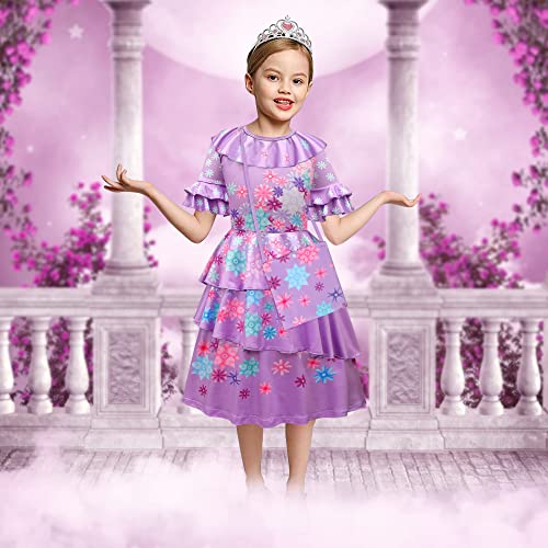 URAQT Isabella Jurk, Isabella Mirabel cosplay Kostuum met Tas, Magische Familie Mirabel Isabela Prinsessenjurken Zomerjurk met Ruches Princess Fancy Dress up voor Bruiloft, Halloween, Kerstmis, Carnaval, Feest, Maskerade, Cadeau - Image 8