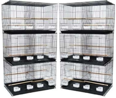 Brand New Lot of Six Aviary Breeding Bird Cage 24x16x16/Stand w/Divider- BLACK
