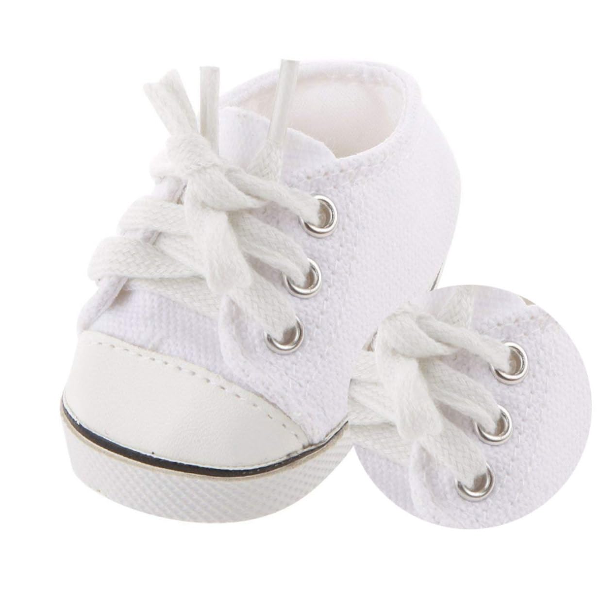 Scarpe da bambola da 1 reair bianca casual skateboarding calzature per bambini da 18 pollici giocattoli per bambini, mini bambola