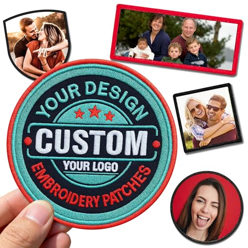 Parches de Bordado Personalizados, Logotipos Bordados Personalizados, Para Ropa Uniformes Gorras Mochilas y Equipos Costura o Planchado Diseño Profesional Regalos Personalizados