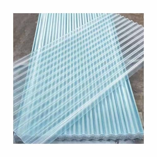 GDBTDL Pack de 5 Placas Transparentes de Policarbonato Ondulado de 3 ft de Ancho,Paneles Enchufables para Invernadero, Cobertizo, Pérgola y Cubierta de Coche