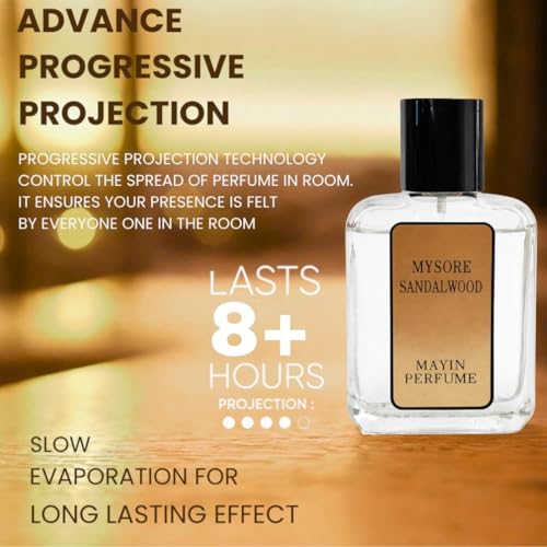 Image of Mayin Mysore Sandalwood Perfume For Men And Women|Luxury Perfume With Long Lasting Fragrance| Eau De Parfum (50 Ml), Liquid