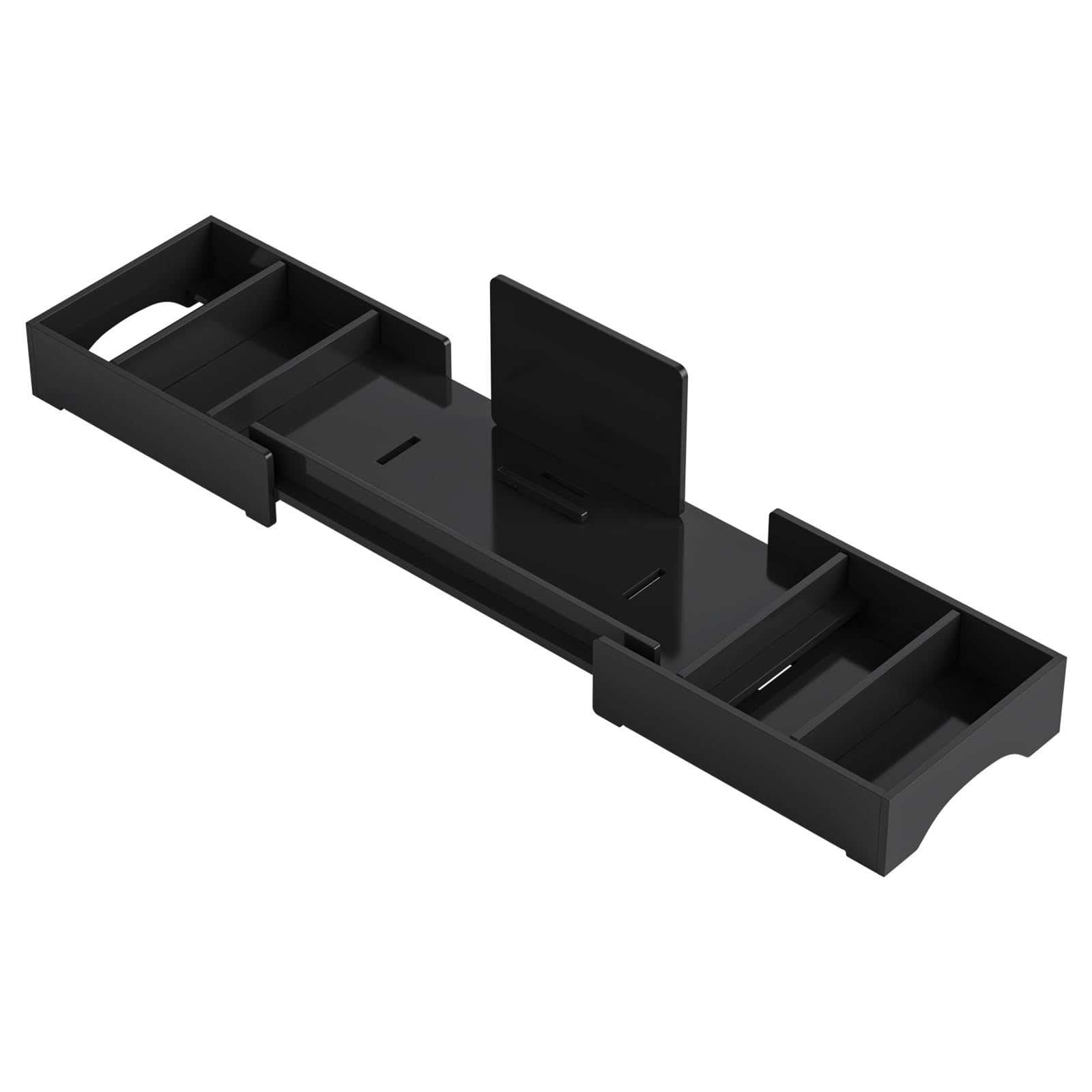 Acrylic Bathtub Tray, Expandable Bathtub Caddy, 1 or 2 Person Bath Tray, Luxury Bath Caddy Adjustable Bath Tub Table Caddy (Black)