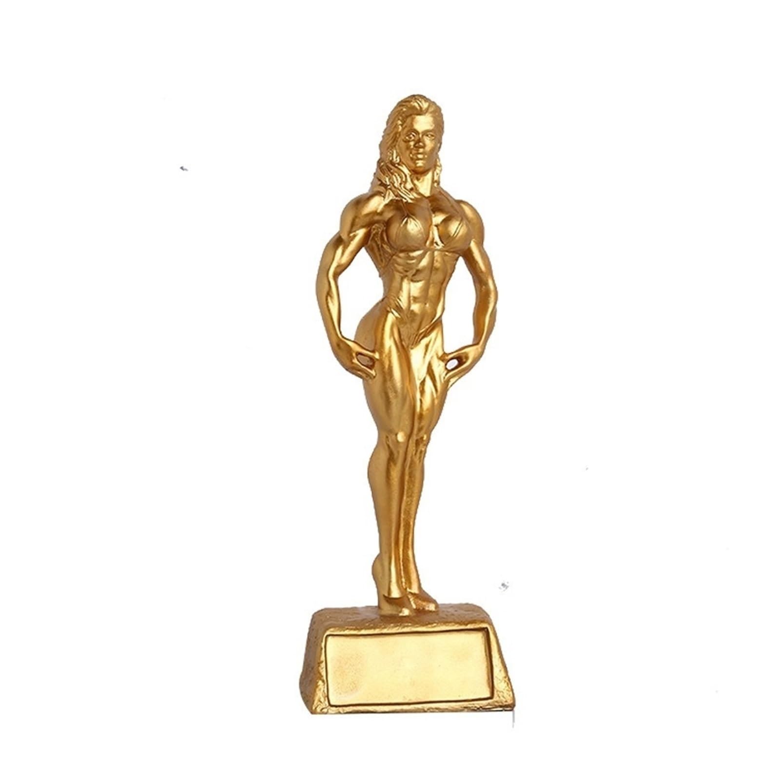 Regalos de inauguración Escultura Deportiva, estatuas artesanales de Fitness, Ornamento, Figura Resina competición, Trofeo Decoración única(Gold)