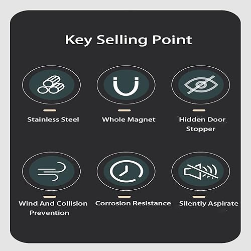 Miniatura 4 de Topes de puerta invisibles, fuerte magnético anticolisión, tope de puerta magnético oculto, tope de puerta magnético, topes de puerta para la parte