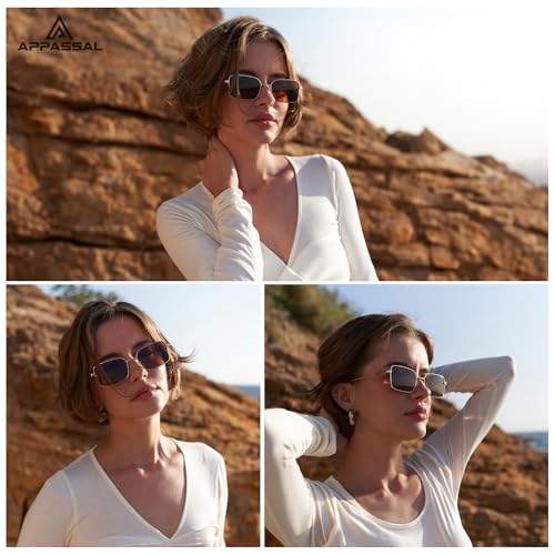 Retro Rectangle Sunglasses for Women Men 90s Style Vintage Trendy Rectangular Sun Glasses AP37062