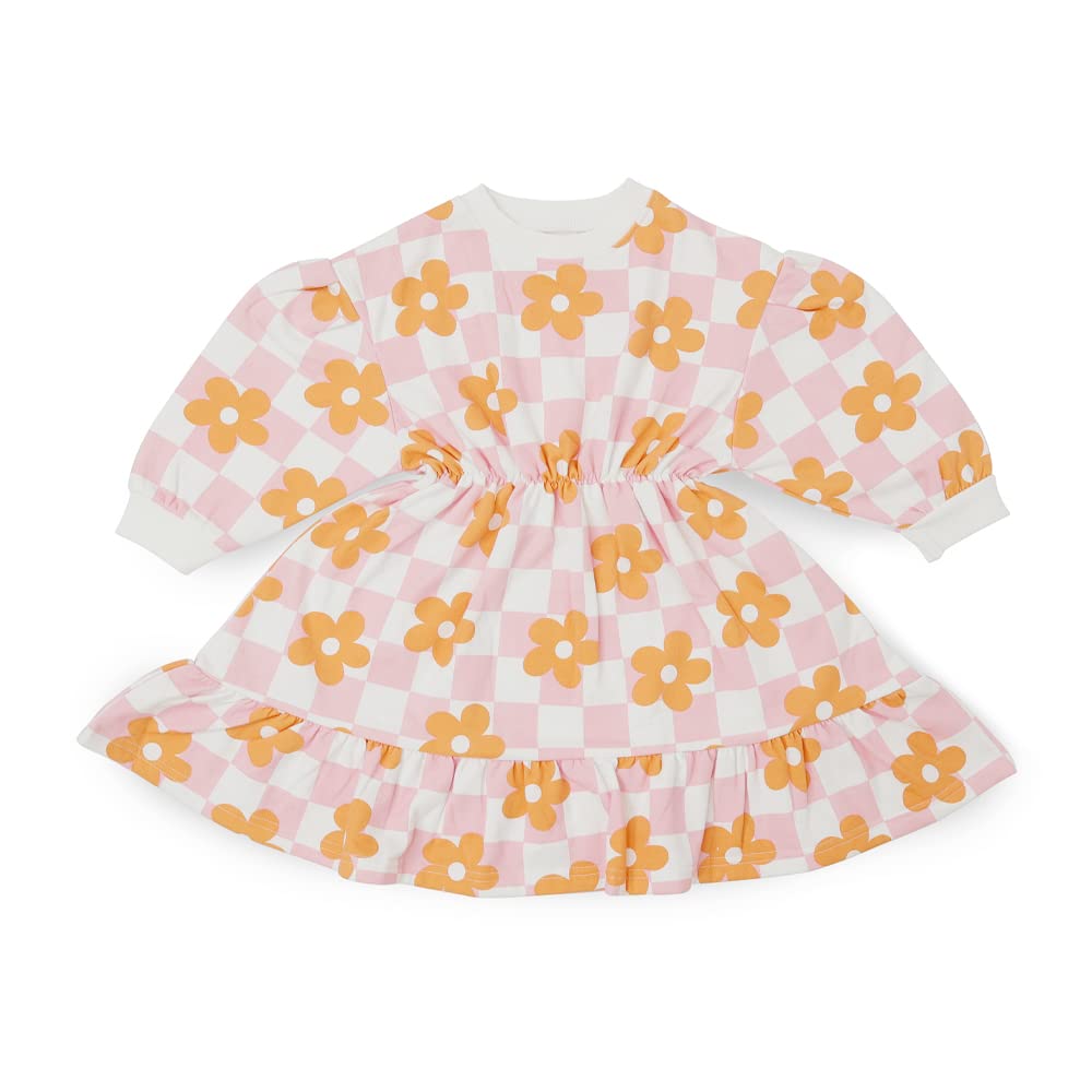 AIKOgirls AIKO-Girls Multicolor with Floral Pattern Long Sleeve Sweat Dress Girls Dress (pack of 1)