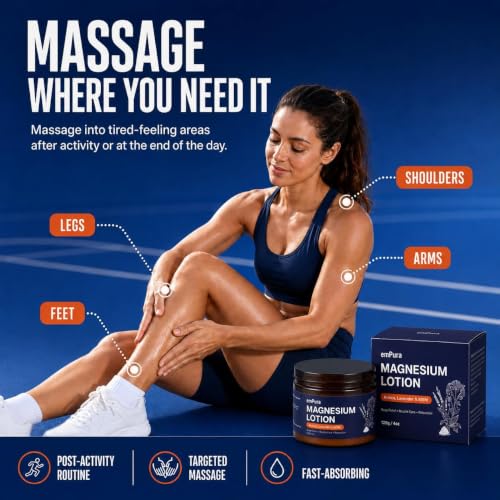 Image of EMPURA Magnesium Lotion with Arnica & MSM, Post-Workout Massage, 4 Oz | Arnica, MSM & Lavender, Fast-Absorbing, Non-Greasy, Light Refreshing Feel, Muscle Comfort, Active Body Care