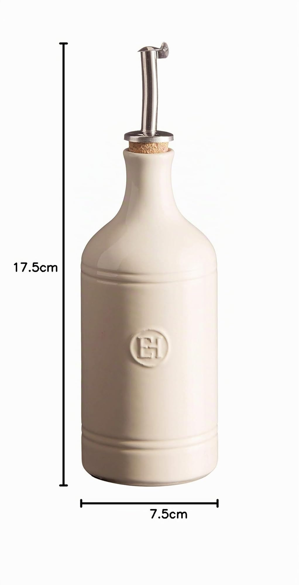 Emile Henry Ölflasche, Durchmesser 7 cm, 0,45 l Modern 7.5x7.5x17.5 cm Argilla