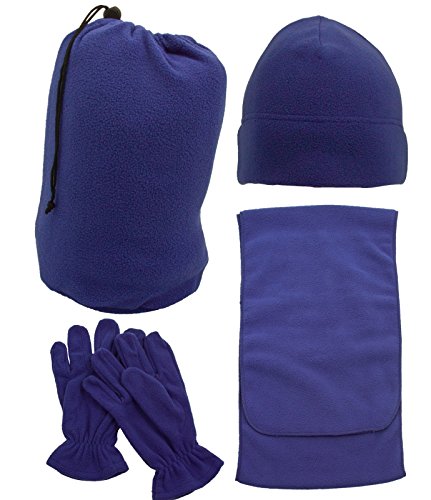 Unisex Adult Winter Wholesale Ski Beanie Scarf Gloves Set, Cobalt Blue