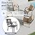 ASJMR 7 Piece Outdoor Dining Set for 6, Metal Patio Table and Chairs with Cushions, Patio Furniture Set with 2 Swivel Chairs, Rectangular Patio Dining Table with Umbrella Hole, Lawn Deck, Yard-Sand