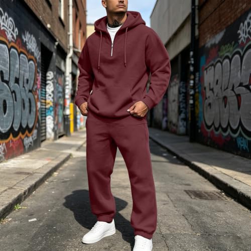 Mens Sweatsuits 2 Piece Outfit Oversized Ligh Weight Running Jogging Sets - image 3