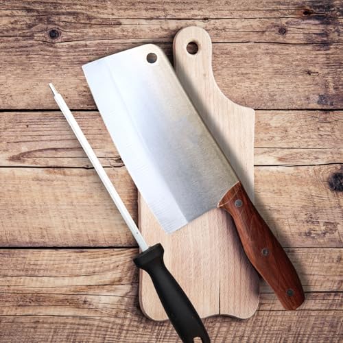 Image of Machado Forging Serbian Chef Knife Set - 12 inch Full Tang High Carbon Clad Steel Butcher Cleaver with Knife Sharpener - Perfect for Vegetables, Fish, Meat - Ideal for Kitchen, Hotel, Restaurant