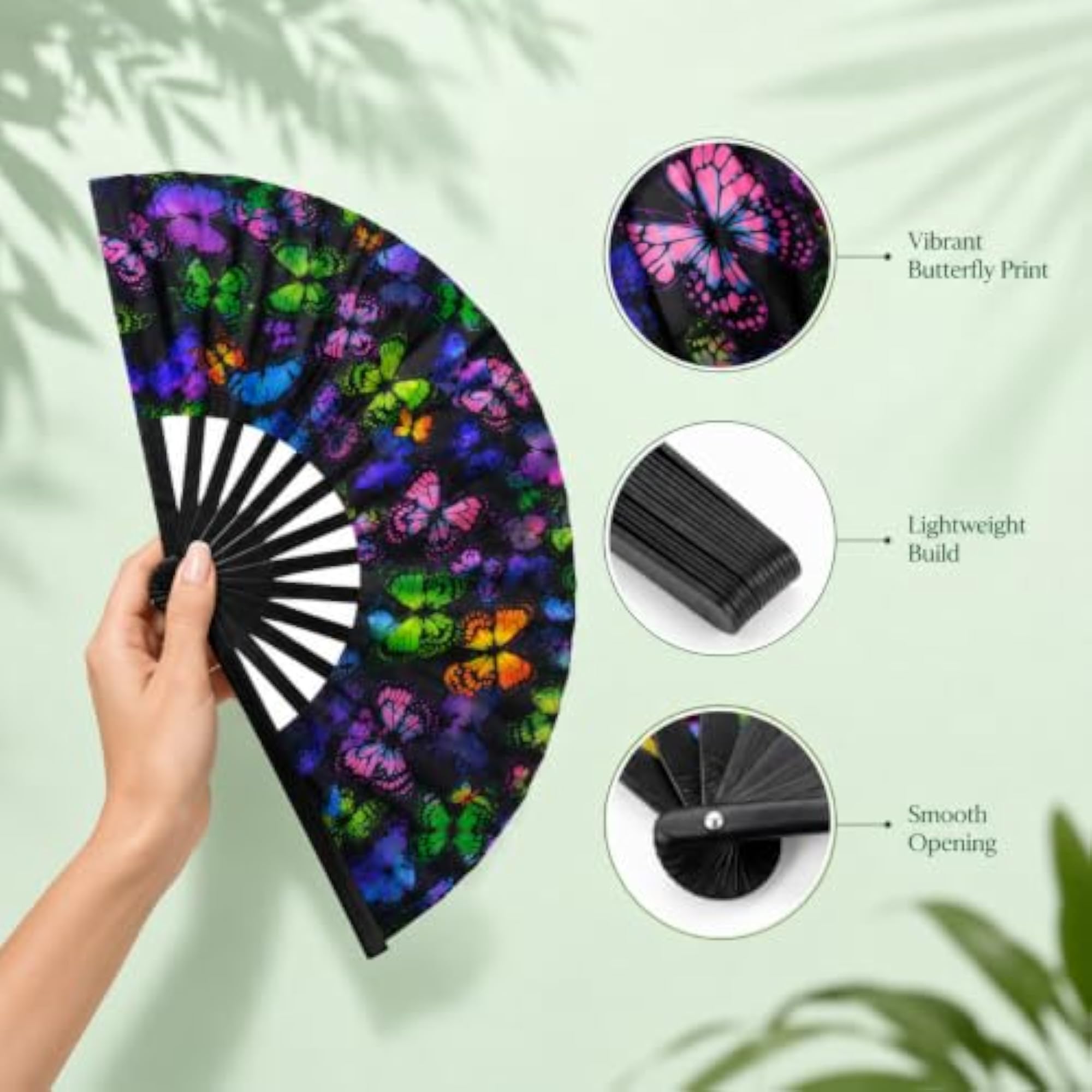 Foldable Hand Fan for Summer Festivals and Night Events