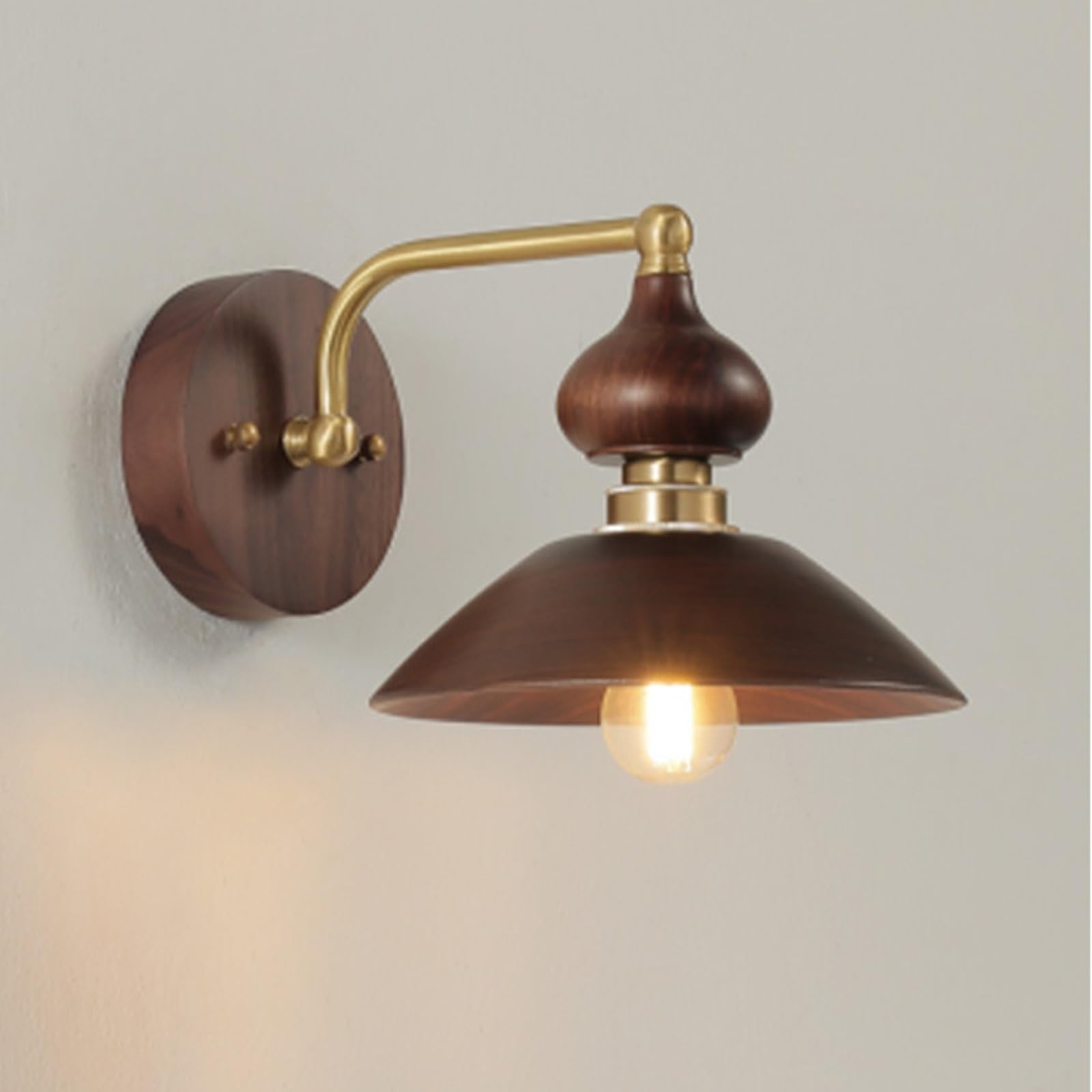SXWNBIFH Indoor Wall Sconce Wood Wall Mounted Light Hardwired Farmhouse Rustic Wall Lamp E27 Wall Lighting Home Decor Lighting Fixture for Bedroom Living Room Bedside(Large)