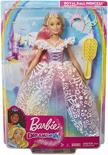 Barbie Dreamtopia poupée Princesse de Rêves avec Robe Brillante à Motifs Arc en Ciel fournie avec Brosse et Accessoires Jouet pour Enfant GFR45 - vue 7