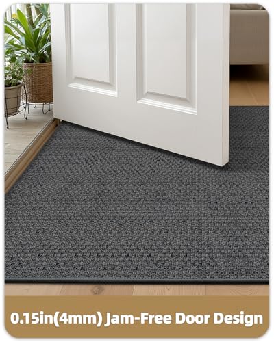 Tapete para puerta interior y exterior 26x47 in gris miniatura 3